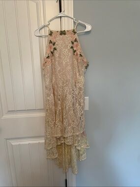 city triangles floral lace dress City Triangles Asymmetrical floral dress – Fierce Lane main image 1